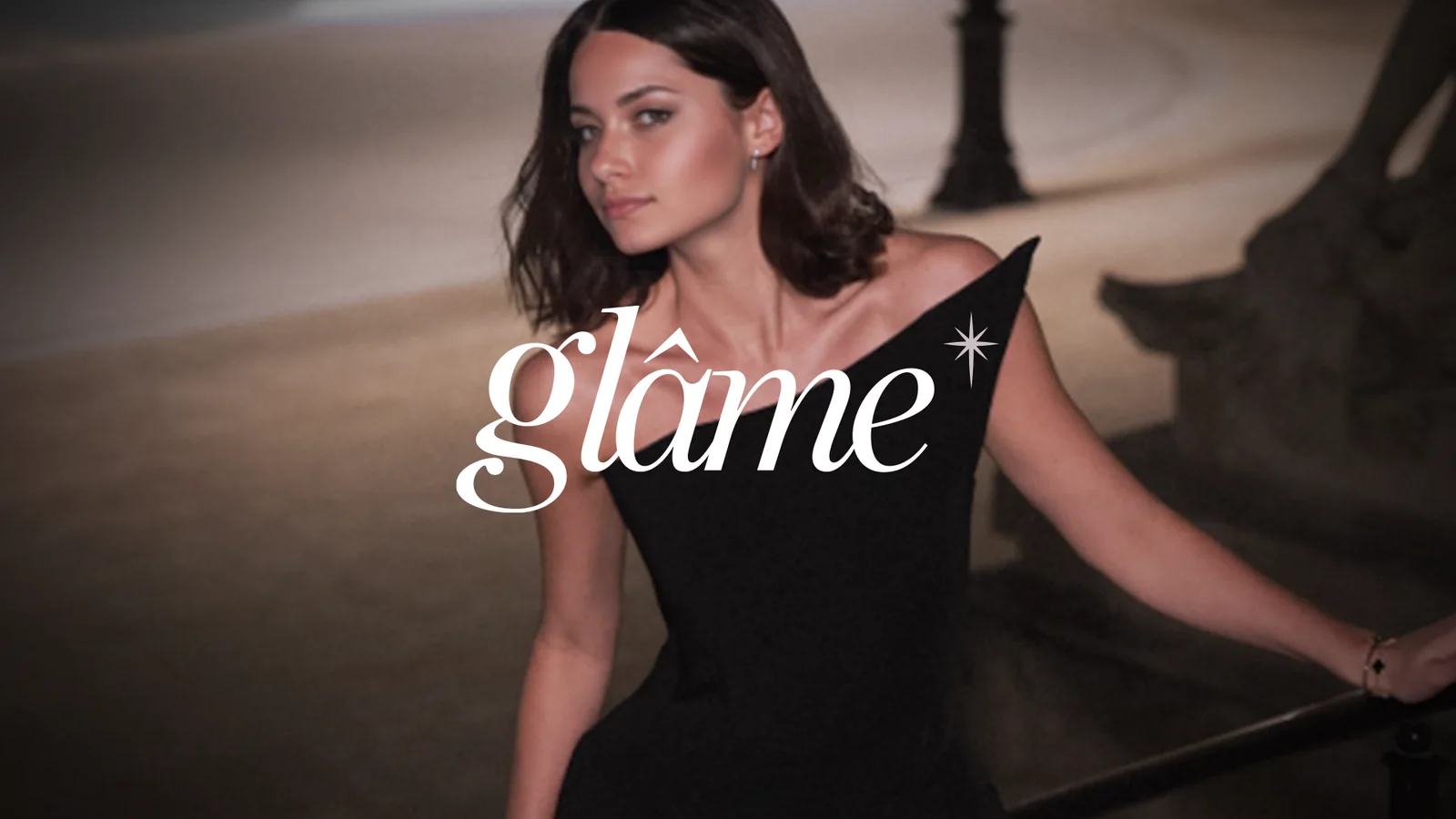 Glâme, le logo et son étoile sur une photographie de mode, RAAD Studio de Création