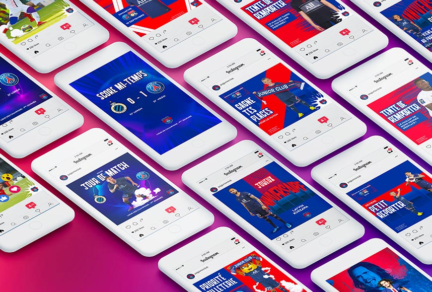 Création support communication digital pour le PSG Junior Club Création par RAAD Paris